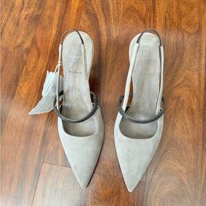 Brunello Cucinelli Women's Tan Suede Heels